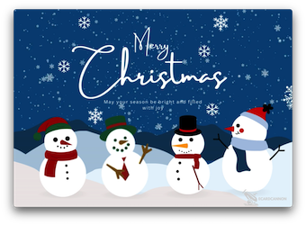 Merry Christmas Card snow men animated ecard